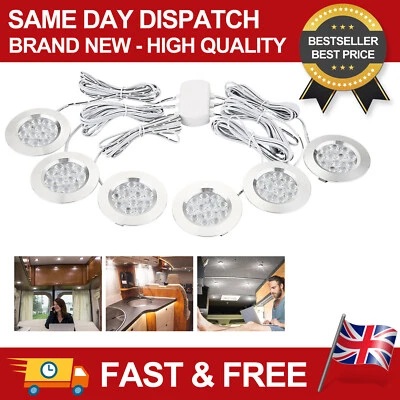 6x 12V LED Spot Light Interior Ceiling Downlight For RV Camper Van Caravan Boat - Image 1 of 4