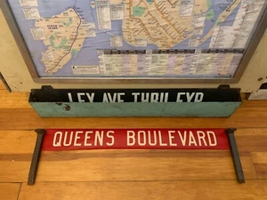 1958 NYC BROOKLYN BUS ROLL SIGN CROSSTOWN DEPOT QUEENS BOULEVARD FOREST HILLS NY - Picture 1 of 6