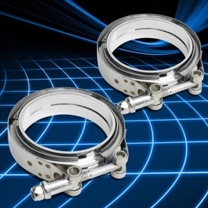 2x 3.5" Stainless Steel Turbo/Intercooler/Charge/Intake Pipe V-Band Clamp+Flange - Picture 1 of 5