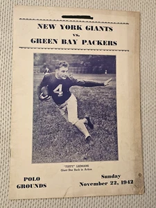 New York Giants vs Green Bay Packers at Polo Grounds Program November 22, 1942 - Picture 1 of 4