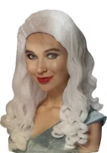 Halloween Costume Wig Adult 14+ Blond White Long w/ Curls Hair - Picture 1 of 1