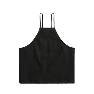 J Crew Vintage Black Rib Cropped Sleeveless Halter Cotton Tank Top Size XLarge - Picture 1 of 2