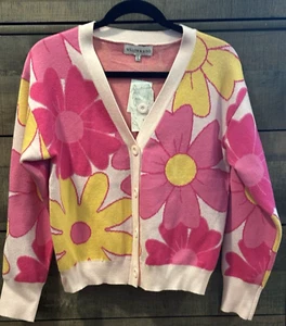 WILLOW & WIND BUTTON FRONT FLORAL PRINT WOMEN SWEATER NEW SIZE MED - Picture 1 of 6