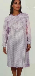 CAMICIA DA NOTTE INVERNALE DONNA IN 100% COTONE INTERLOOCK  - Picture 1 of 18