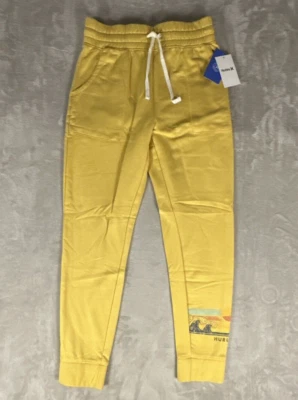 Hurley 慢跑裤女式小号黄色柔软舒适抓绒运动休闲蓝色波浪 — 第 1/4 张图片