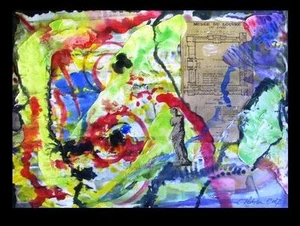 It Belongs in the Louvre 2007 C Peterson * SIGNED Fresco Collage Oil Painting - Picture 1 of 12
