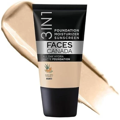 FACES CANADA All Day Hydra Matte Foundation - Mini | 3in1 Foundation + Moisturiz - Image 1 of 4