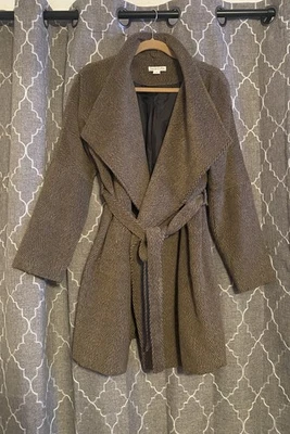 Gabardina/guisante de mujer marrón de lana con solapa grande espiga talla L�� Foto 1 de 4