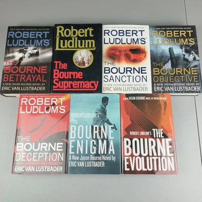 Robert Ludlum Jason Bourne Book Series Lot Van Lustbader Hardcover Spy Thriller  Foto 1 de 4