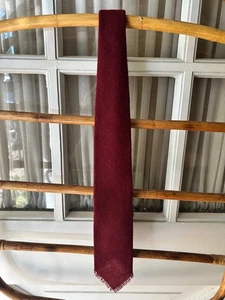 Polo Ralph Lauren Maroon Wool Fringe Men's Neck Tie Necktie 4" 58" SEE PICS - Picture 1 of 6