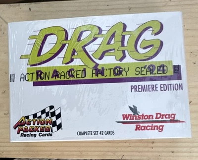 1994 Action Packed Drag Racing Premiere Edition Complete 42 Card Set Sealed New - Image 1 of 2