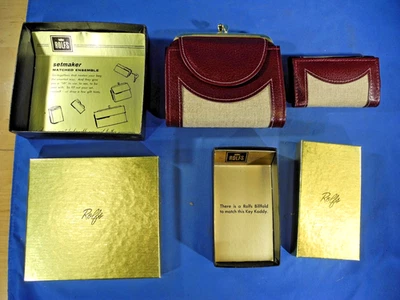 CONJUNTO Rolf’s Setmaker Pele de Porco e Tecido Carteira Feminina e Porta-Chaves, (NOVO NA CAIXA!) - Imagem 1 de 4