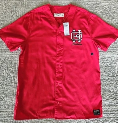 Camiseta de béisbol Hollister Sportswear roja mediana nueva con etiquetas Big Back Hit Foto 1 de 4
