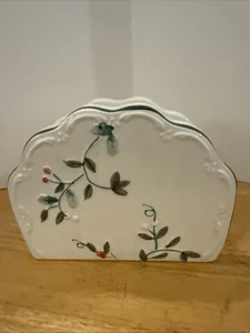 Pfaltzgraff Winterberry Napkin Holder Ceramic Floral Design Holiday Decor - Picture 1 of 5