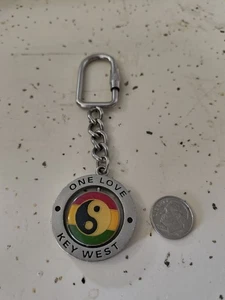 Schlüsselanhänger One Love Florida Spinner Reggae Yin Yang Souvenir Spin Center Schlüsselring - Bild 1 von 3