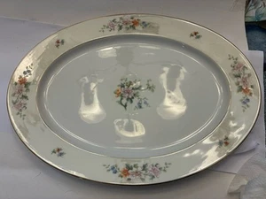 Vintage H&C HEINRICH & Co Selb Bavaria Floral Gold trim 11 3/4" Serving Platter - Picture 1 of 8