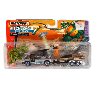 Matchbox Hitch 'n Haul Alien Smash Truck Trailer UFO Alien Scientist New in Box - Image 1 of 4
