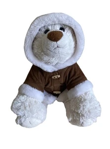 BAB Cuddly Polar Bear Build A Bear 17” Plush Soft Toy with Hooded Jacket Retired - Picture 1 of 20