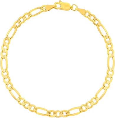 Floreo 14k Yellow or White Gold 4.5mm Solid Figaro Chain Bracelet or Anklet - Image 1 of 2