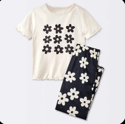 Conjunto de pijama de 2 piezas Cat & Jack para niña MEDIANO (8) margaritas manga corta y pantalones Foto 1 de 2