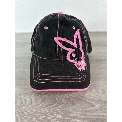 Playboy Accessories Black Pink Retro Style Baseball Cap Adjustable Bunny Logo - Image 1 of 4