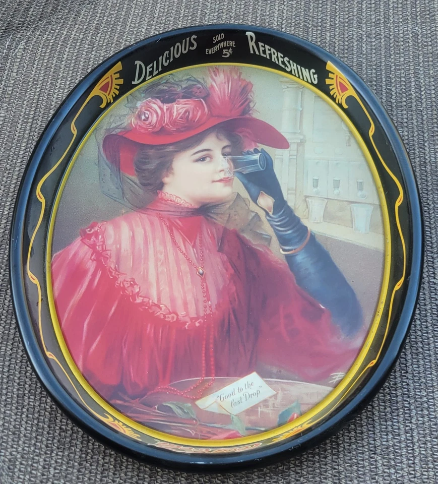 Vintage 1987 Coca-Cola Tray "1908 Calendar Lady" - Image 1 of 2
