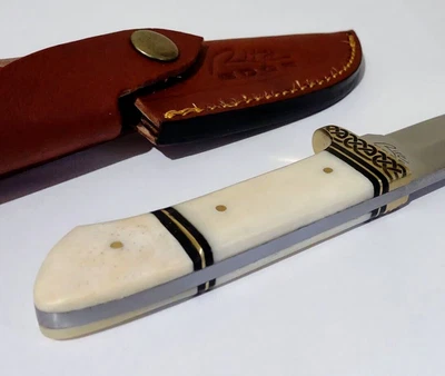 CUCHILLO BOWIE DE CAZA OUTLAW GAMBLER ¡CON FUNDA ESCAMAS ÓSEAS!!! Foto 1 de 4