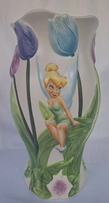Jarrón Campanilla y Tulipanes Disney 10" exclusivo de Disney Store  Foto 1 de 4