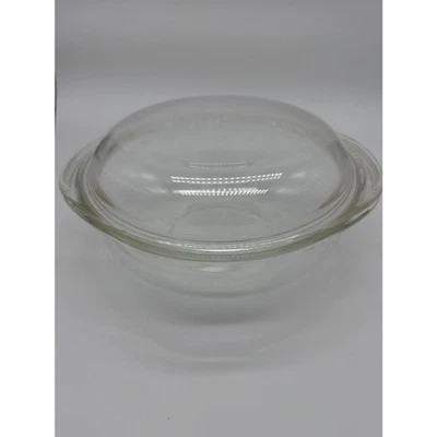 Vintage PYREX Clear Glass Casserole Dish With Lid #648-C 20oz - Image 1 of 4