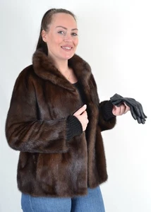 A4627 NERZJACKE ECHT PELZ MANTEL NERZ JACKE PELZJACKE - REAL MINK FUR JACKET - Bild 1 von 20