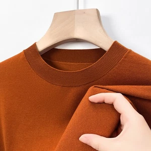 Men's High Round-neck Knitted Sweater Thin Silk Cashmere Mulberry Silk Cashmere - Picture 1 of 34