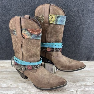CRUSH BY DURANGO WOMEN'S ACCESSORIZED WESTERN BOOTS Size 11M SNIP TOE DANCING - Picture 1 of 14