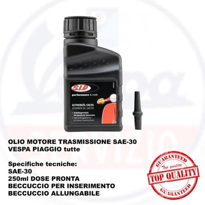 OLIO SAE 30 MOTORE TRASMISSIONE VESPA SIP - OLIO FRIZIONE PER TUTTE LE VESPE - - Immagine 1 di 4