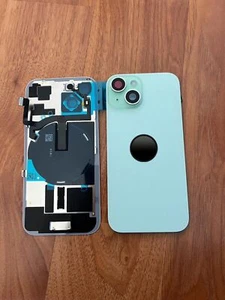 For iPhone 15 Green Back Glass Replacement: with NFC MagSafe Magnets mic flash - Zdjęcie 1 z 4