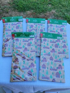 5) Packs Hobby Lobby Christmas Gift Sacks Bags Red Truck & Barn 12 Each (60) - Picture 1 of 5