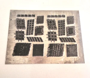 Vintage Aluminum Printing Block - Abstract Texture Study Design - 6.5x9". - Picture 1 of 6