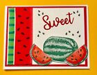 4 “SWEET” WATERMELON Watercolor Greeting Cards Kit Stampin Up SAB Retired