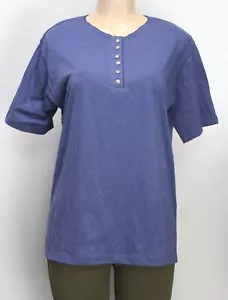 Vintage Jennifer Moore Women's Top Short Sleeve Indigo Size L - Picture 1 of 5