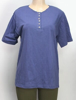 Top vintage para mujer Jennifer Moore manga corta índigo talla L Foto 1 de 4