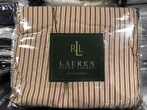 Vintage Ralph Lauren Grosvenor Stripe King  Bed Skirt - New Made In USA
