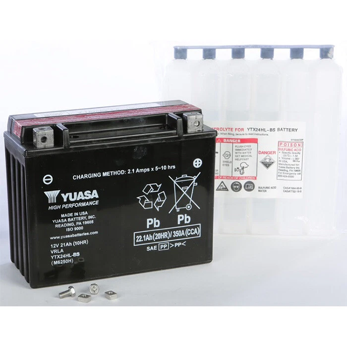 YUASA  BATTERY YTX24HL-BS MAINTENANCE FREE  Harley-Davidson FLH Electra Glide - Image 1 of 1