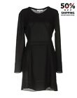 RRP €315 IRO Crepe A-Line Dress Size 36 / S Black Unlined Raw Edges Long Sleeve