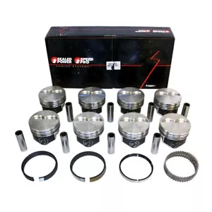 Speed Pro FMP H631CP60 Chevy 360 SBC Flat Top Pistons + Moly Rings Kit .060 - Picture 1 of 1