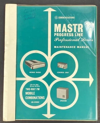 GE MASTR PROGRESS LINE PROFESSIONAL SERIES Radio/Control Unit MANUAL LBI3500C - Image 1 of 4