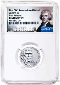 2020 "W" Reverse Proof Nickel FIRST Releases NGC PF69 Portrait Label with COA - Picture 1 of 2