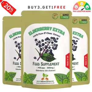 Elderberry capsules 300mg 10:1 Equivalent to 3000mg Per Capsule Natural Sambucus - Picture 1 of 5