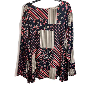 Vintage Patchwork Wendetop Übergröße 3X Boho Hippie Prärie Indie fließend 80er - Bild 1 von 16