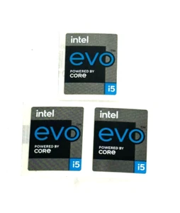 3Pcs Intel Evo Powered By Core i5 Sticker 18mm x 22mm Case Badge Decal - Picture 1 of 1