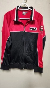 Fila Sport Italia Red Black Italian Size LARGE Full Zip Men's Jacket - Picture 1 of 5