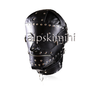 PU Leather Binding Mask Hood Head Restraint Binding Cosplay New